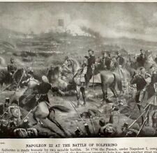 1914 Napoleon III Battle of Solferino in 1859 Print Art Antique Military War  picture