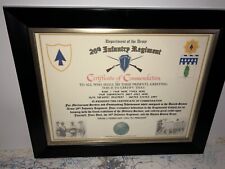 26TH INFANTRY REGIMENT / COMMEMORATIVE - CERTIFICATE OF COMMENDATION picture