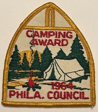 Philadelphia Council Patch 1964 Camping Award Boy Scouts America BSA Badge Vtg picture
