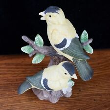 Gold Finches Lefton Nest Egg Collection Hand Painted Porcelain #02203 4.5