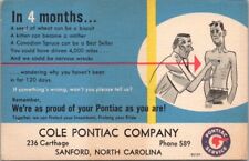 Sanford NC Car Dealer Advertising Postcard 