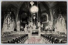 Postcard Posted 1907  Interior St. Patrick's Church Eau Claire Wisconsin C3 picture