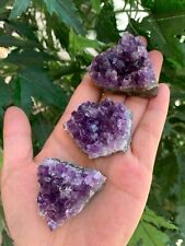 Set of 3 Small Uruguayan Deep Purple Amethyst Cluster, 1.5-2 Inch Amethyst Geode picture