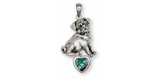 Pug Jewelry Silver And Gold Handmade Dog Pendant  PG20-TNSP picture
