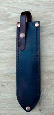 WW1 WW2 Trench Brass 1918 Brown Leather Sheath Antique Copper Rivets Black Cord picture