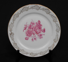 Vintage H & C SELB Heinrich  antique  Pink roses  porcelain  Gilded dinner plate picture