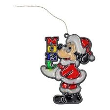Noel Christmas Mickey Mouse Stained Glass Look Plastic Ornament Suncatcher picture