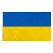 UKRAINE FLAG LARGE DOUBLE STITCHED NATIONAL BANNER WITH BRASS EYELETS 5FT x 3FT picture