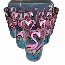 Vintage H.J. Stotter Plastic Flamingo Tumblers - Lot Of 6 Jumbo New Old Stock picture