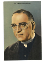 Vintage Postcard FAMOUS PEOPLE BOY'S TOWN FATHER FLANAGAN LINEN UNPOSTED picture