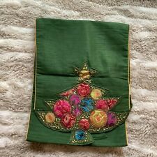#1 PIER 1 IMPORTS GREEN SEQUENCE BOHO CHRISTMAS TREE TABLE RUNNERS 14
