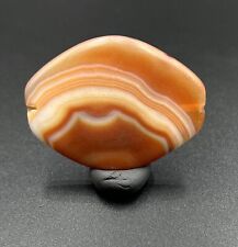 Vintage Antique Banded Agate Stone Jewelry Necklace Bead Pendant picture