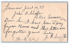 Lamoni Iowa IA Des Moines IA Postal Card Forgotten Letter 1889 Antique picture