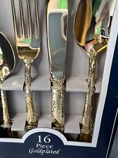 NEW Vintage Lot of 16Pieces of WM Rogers & Son Gold Plated Flatware picture