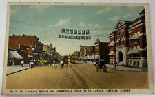 Looking North On Commercial From Fifth Avenue Emporia KS Postcard No H 1850 picture