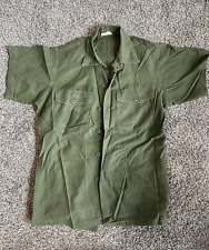 Vintage OG 107 Shirt Military Utility USAF Sateen Vietnam Short Sleeve Damaged picture