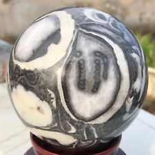 1003g Natural Shell Thousand Eye Stone Sphere Quartz Crystal Ball Reiki picture