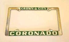 Vintage Coronado Crown City Metal License Plate Frame Car Auto San Diego CA Rare picture