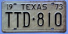 1973 RUSTIC TEXAS LICENSE PLATE #TTD810, BEAUTIFUL TONE ON REVERSE picture