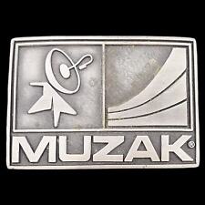 Muzak Satellite Radio Broadcast Dish Easy Listening Music Vintage Belt Buckle picture