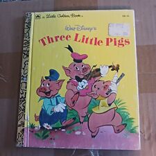 VINTAGE  Little Golden Book  Disney's Three Little Pigs 106-59  1953 picture