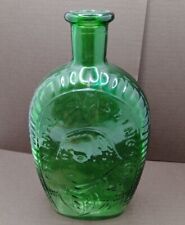 Vtg  Wheaton  George Washington Eagle Green Glass Decanter Flask Bottle 8.75