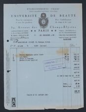 Invoice UNIVERSITE DE BEAUTE CEDIB PARIS 1939 old bill invoice 15 picture