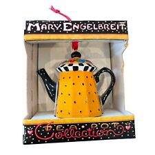 Mary Engelbreit Teapot Ornament Yellow & Multicolor In Original Box picture