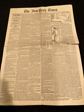 Original New York Times Civil War Newspaper War Imminent Fri April 12 1861 picture