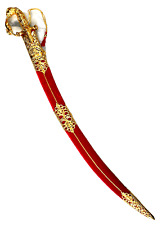 Gold plated /polished ceremonial Rajput Wedding real Sword  full size picture