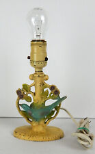 Vintage Small Cast Iron Electric Lamp With Bird & Tree Design picture
