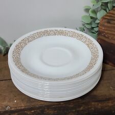 Vintage CORELLE BY CORNING USA Woodland Brown Saucer Plates Set/LOT of 12 picture