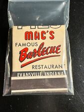 MATCHBOOK - MAC'S FAMOUS BARBECUE RESTAURANT - EVANSVILLE, IN - UNSTRUCK picture