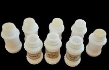 Lot Of 8 Vtg Milk Glass Spice Jars Apothecary Rope Edge  Please Read picture