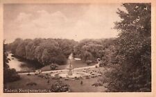 VINTAGE POSTCARD FOUNTAIN AND RIVER AT KING'S PARK MALMO SWEDEN c. 1925 picture