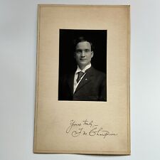 Antique Photograph Handsome Man Signed ID FM Champion Indianapolis IN picture