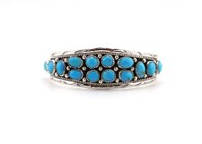 Navajo Bracelet Cluster Turquoise Jewelry Sterling Silver NA Women's Sz 6.25 picture