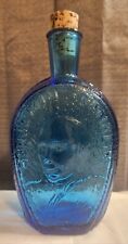 Wheaton Glass Bottle Ben Benjamin Franklin Blue Decanter Millville NJ Corked VTG picture