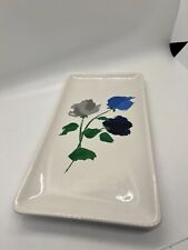 Kate Spade New York Willow Court Rectangle Ceramic Floral Rose Tray Serving Dish picture