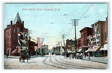 1909 North Salina St. Trolley Tracks Syracuse NY New York Early Flags picture