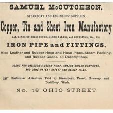 1886 BUFFALO IRON MANUFACTURER McCUTCHEON PIPE FITTINGS STEAMBOAT SUPPLIES OHIO  picture