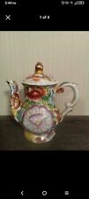 Vintage Japanese hand decorated Ceramic teapot. Beautiful picture