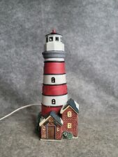 Vintage Lemax Plymouth Corners Lighted Ceramic Light House Village Home Decor picture