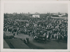 Morocco, Marrakech, Market at Jemaa el-Fnaa Square, circa 1920, Vintage Silver Print picture