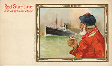 PC ADVERTISING, RED STAR LINE, POSTER TYPE, Vintage LITHO Postcard (b28129) picture
