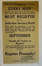 WWI Draft Registration Notice - August 26, 1918 - World War I - RARE picture