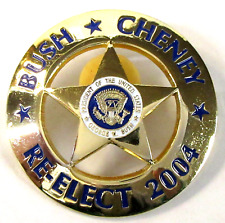 2004 RE-ELECT BUSH CHENEY president Texas Star campaign badge pin pinback yy picture