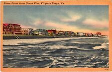 Postcard   Shore front from Ocean Pier, Virginia Beach, Virginia picture