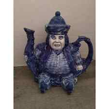 Victoria Ironstone Figural Sitting Man Teapot Blue & White picture