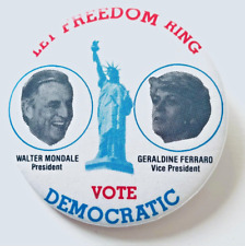 1984 Vintage Pinback Walter Mondale for President Politics Badge Pinback picture
